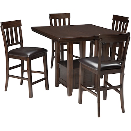 5-Piece Dining Room Counter Ext Table Set
