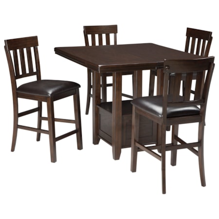 5-Piece Dining Room Counter Ext Table Set