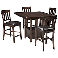 5-Piece Dining Room Counter Extension Table Set