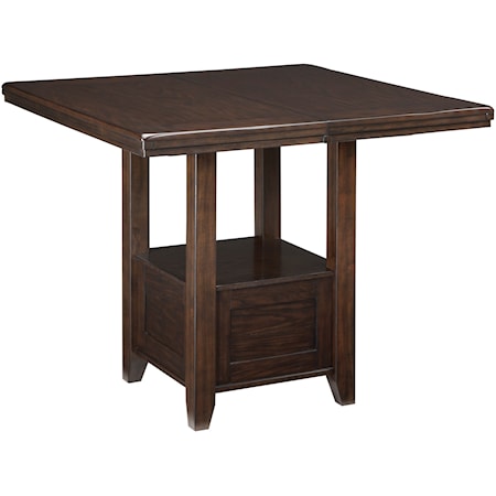 Rectangular Dining Room Counter Extension Table with Shelf