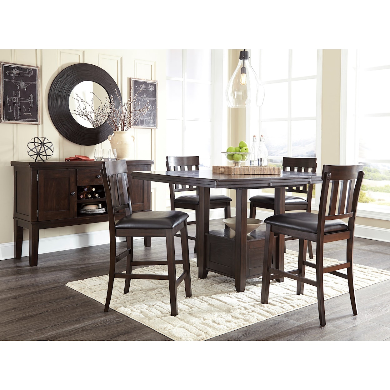 Signature Design by Ashley Haddigan Rectangular Dining Room Counter Ext. Table