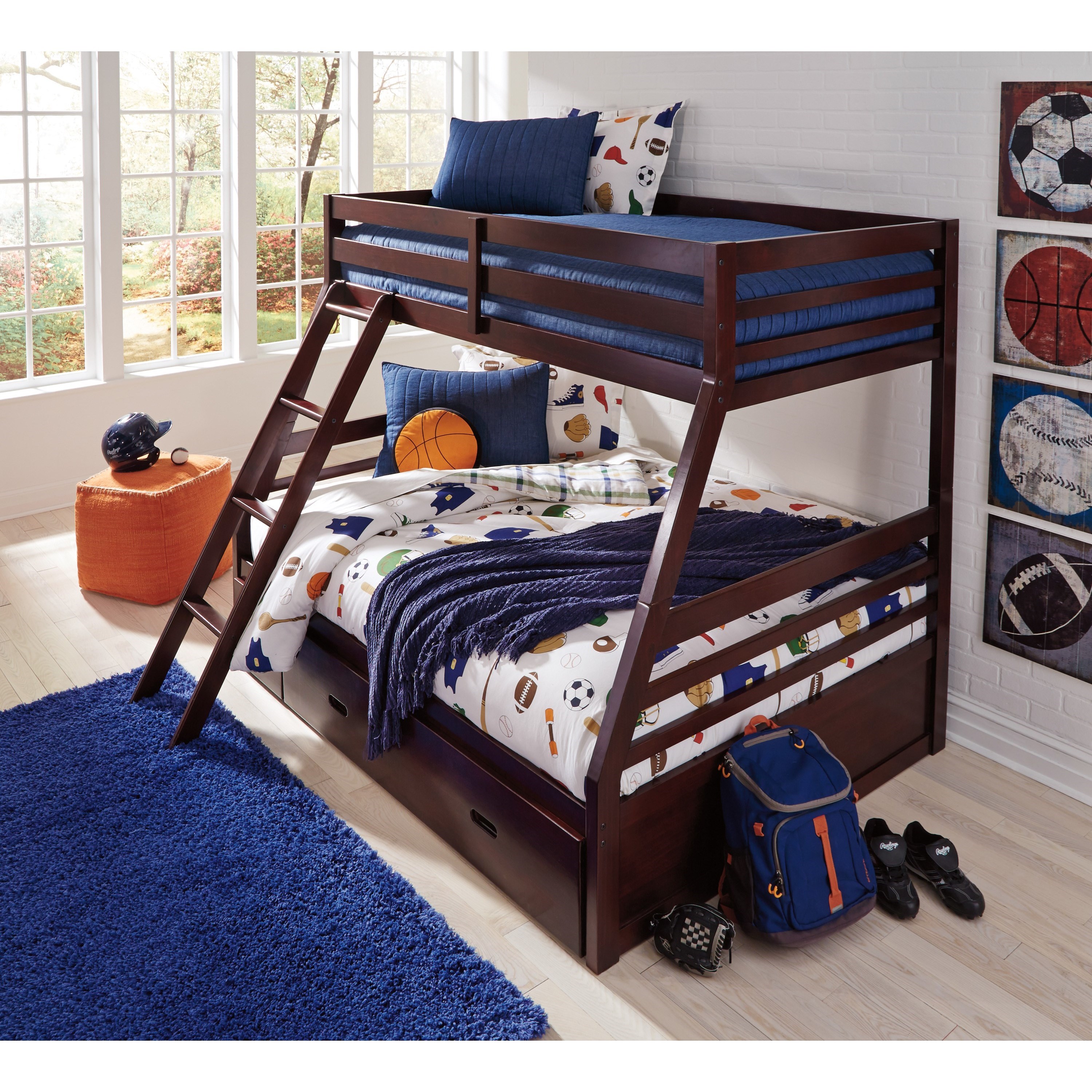 Signature Design by Ashley Halanton B328YB1 Solid Pine Twin/Full Bunk