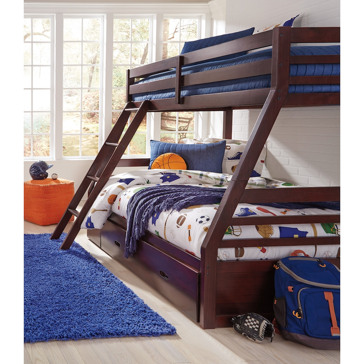 Ashley Signature Design Halanton Twin/Full Bunk Bed w/ Under Bed Storage