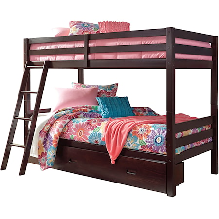 Solid Pine Twin/Twin Bunk Bed w/ Under Bed Storage