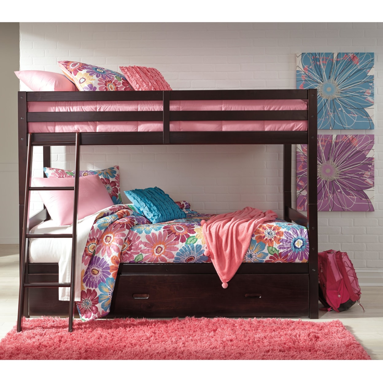 Signature Design by Ashley Halanton Twin/Twin Bunk Bed w/ Under Bed Storage