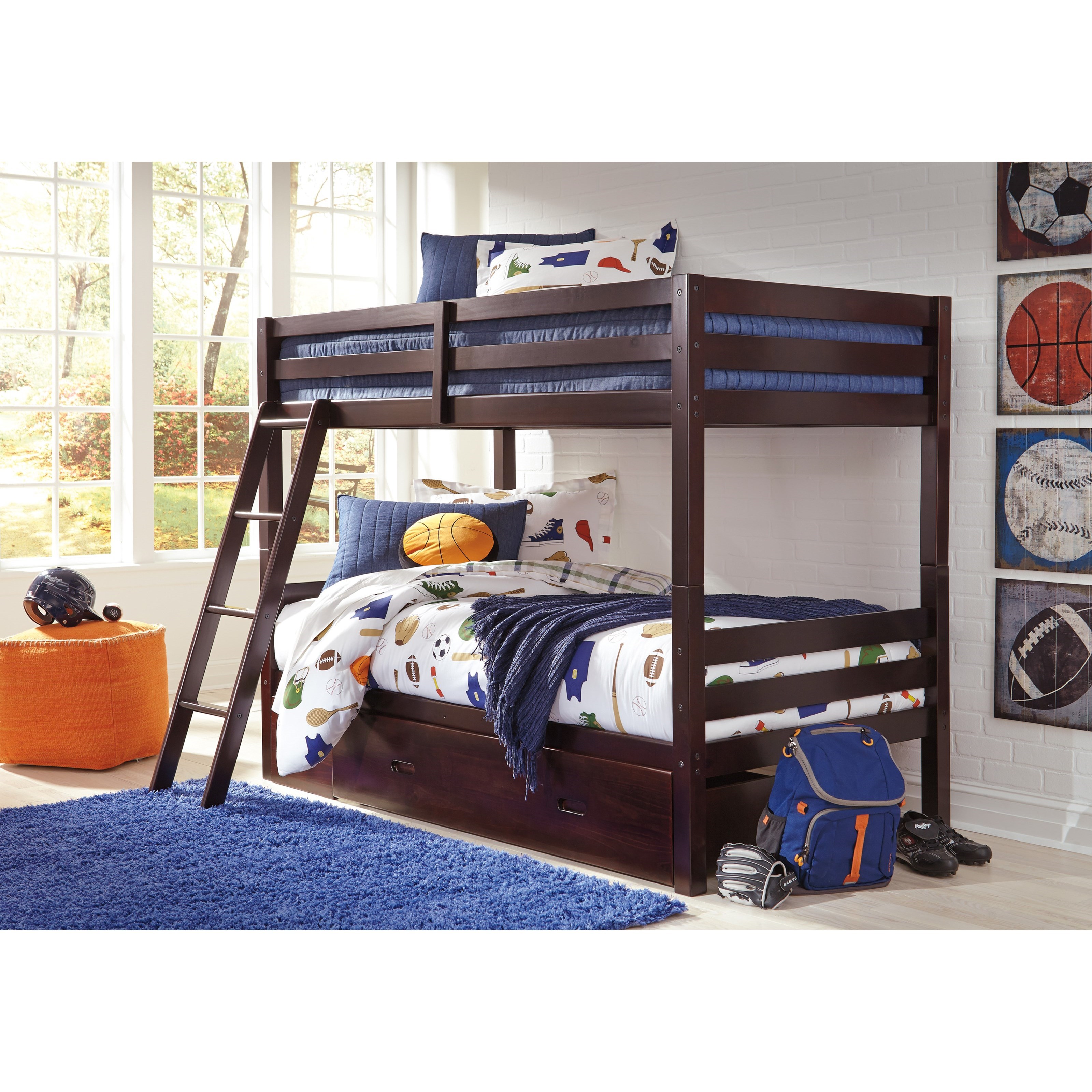 Benchcraft Halanton B32859+50 Solid Pine Twin/Twin Bunk Bed w/ Under
