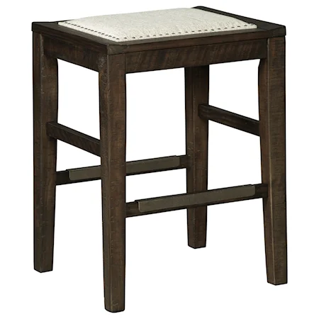 Counter Height Upholstered Stool with Kickplates on Footrest