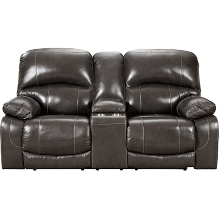 Pwr Rec Loveseat with Console &amp; Adj Hdrsts