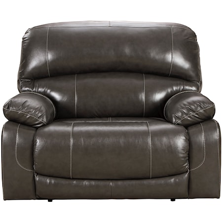 Leather Match Zero Wall Power Wide Recliner