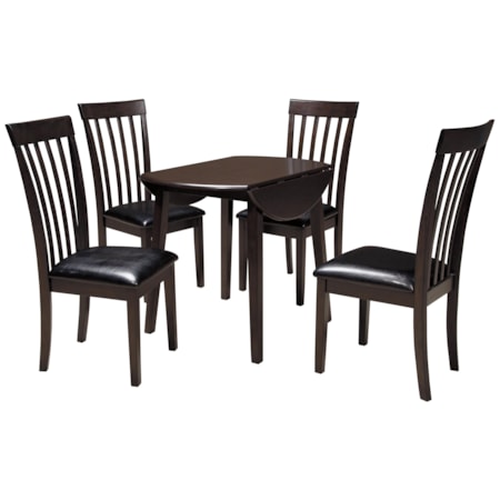 5-Piece Round Drop Leaf Table Set