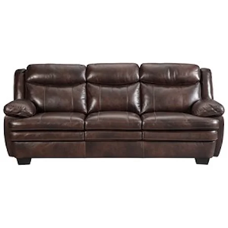 Contemporary Leather Match Sofa