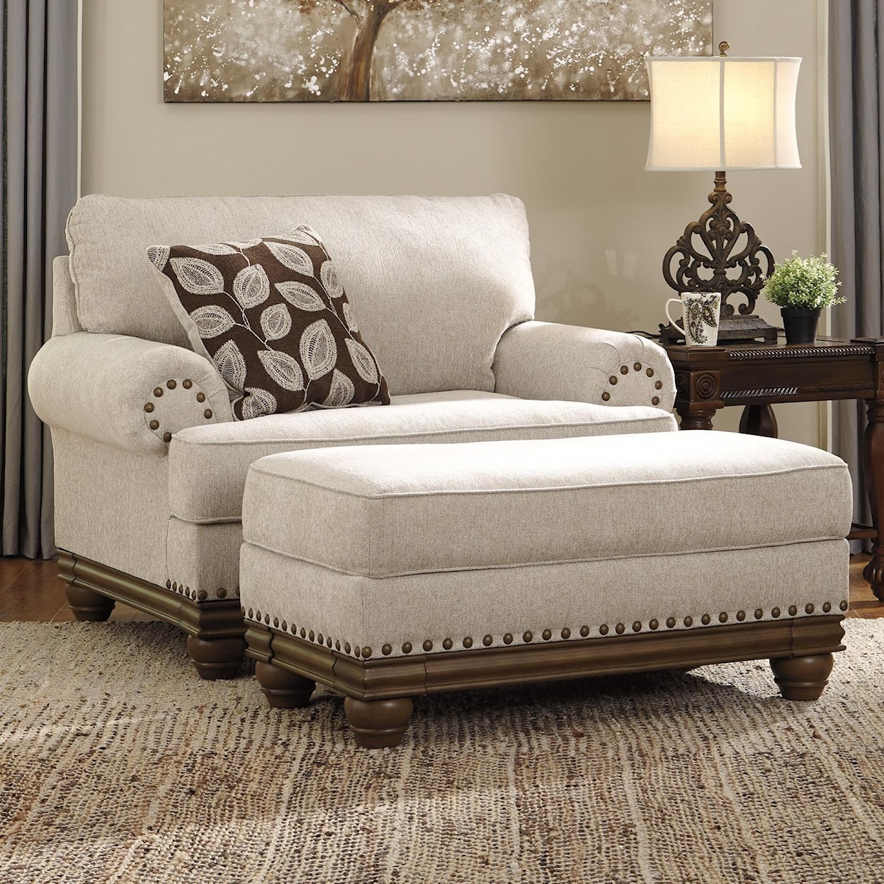 Signature Design Harleson Chair and a Half & Ottoman