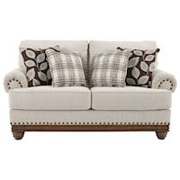 Transitional Loveseat with Nailhead Trim