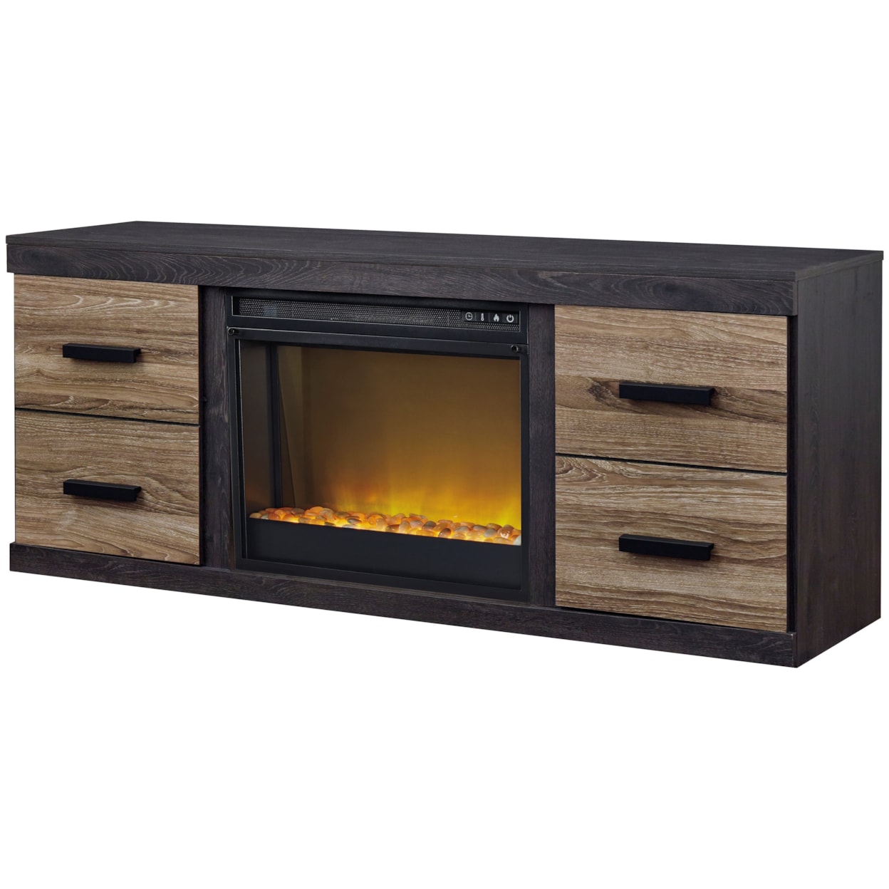 StyleLine Harlinton EW0325-168+W100-02 Large TV Stand w/ Fireplace Insert | EFO Furniture Outlet ew0325 168fp