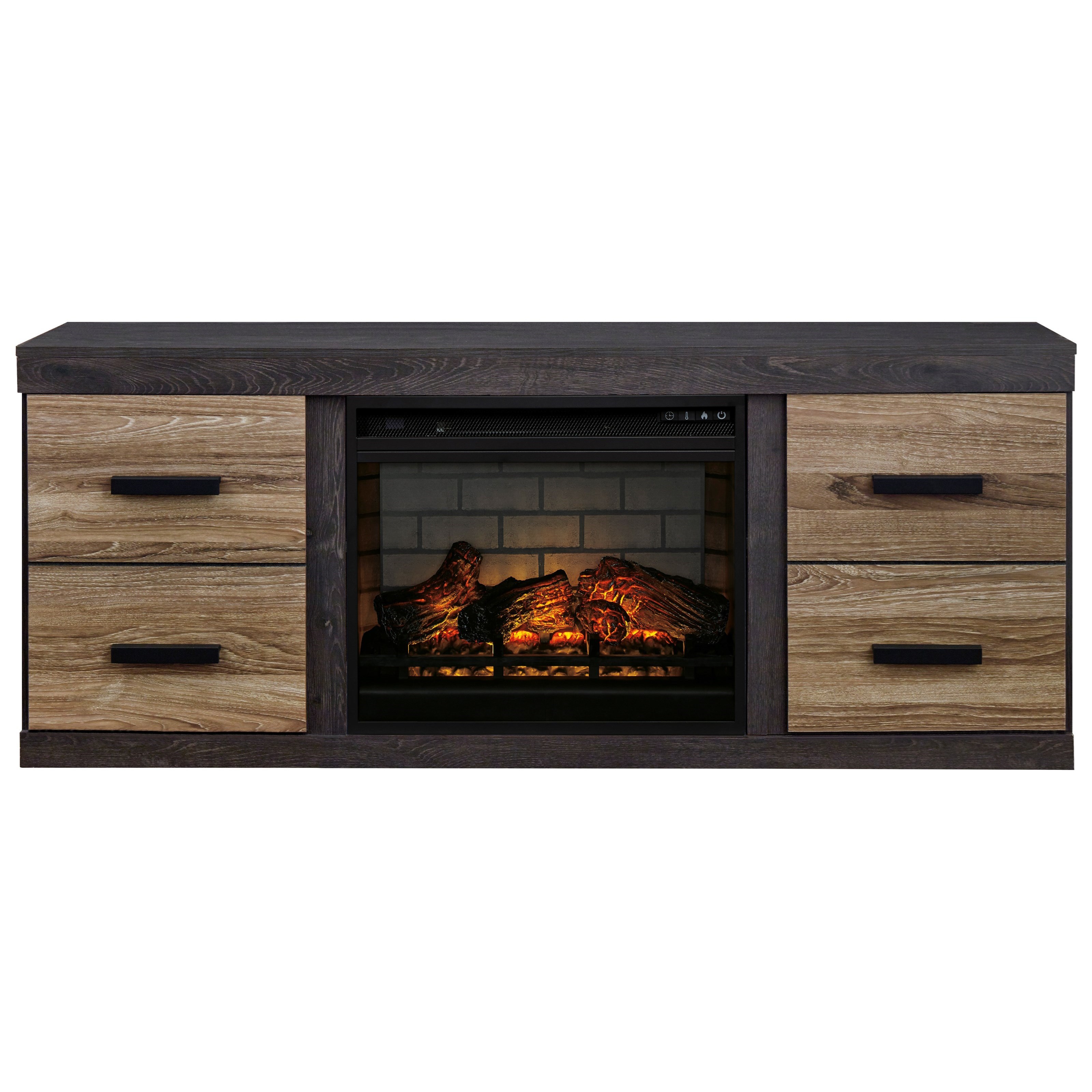 Signature Design by Ashley Harlinton EW0325168+W100101 Large TV Stand w/ Fireplace Insert
