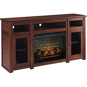 Signature Design by Ashley Harpan Extra Large TV Stand with Fireplace Insert