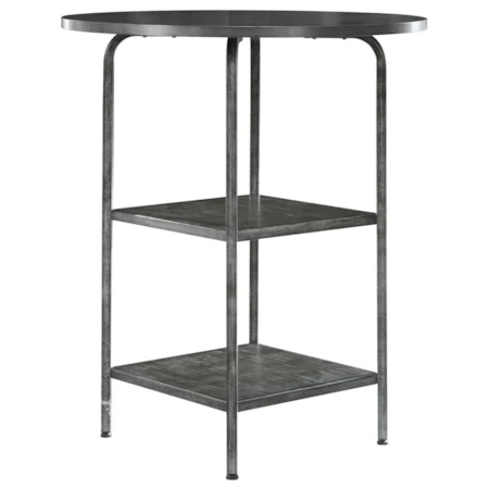 Industrial Style Metal Round Dining Room Bar Table