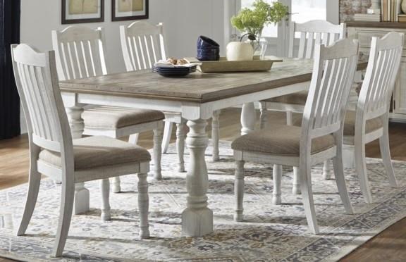 Ashley Havalance 146694352 Two tone distressed finish Dining Set