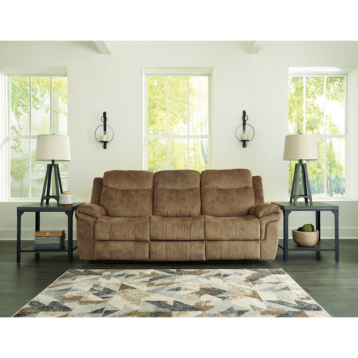 Signature Design by Ashley Huddle-Up Reclining Sofa w/ Drop Down Table