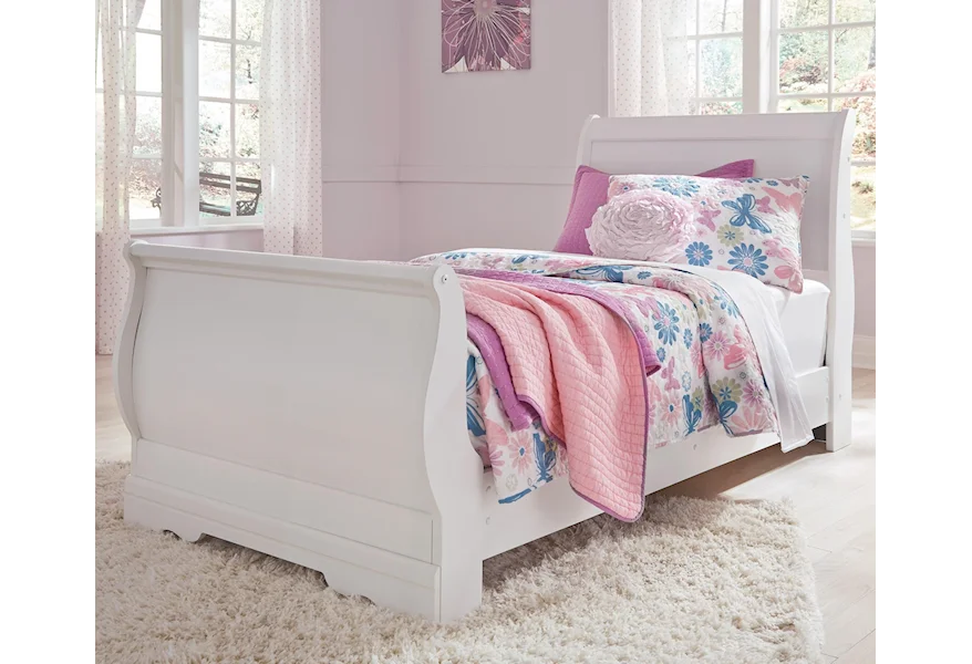 Anarasia Twin Sleigh Bed by Signature Design by Ashley at VanDrie Home Furnishings