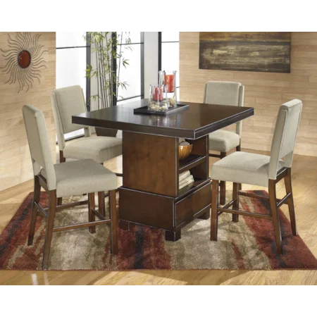 5-Piece Counter Table with Storage Set