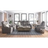 Signature Design Hyllmont Pwr Rec Loveseat with Console and Adj Hdrsts