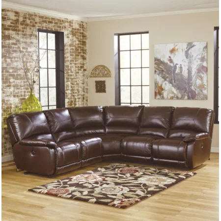 Power Reclining Sectional with 2 Armless Recliners