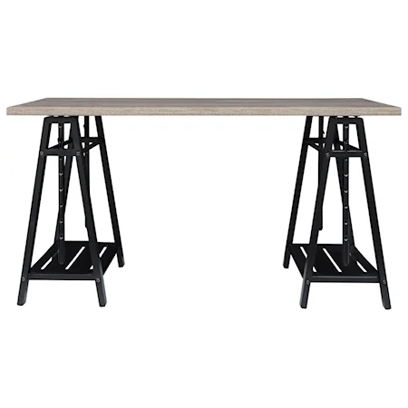 Sawhorse Style Adjustable Height Desk