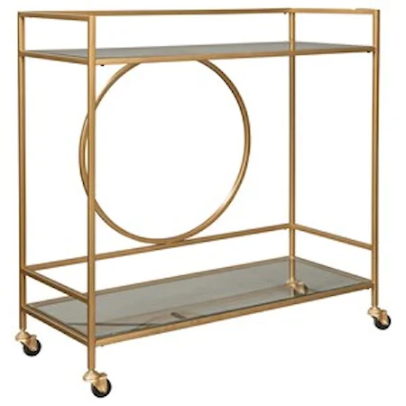 Contemporary Bar Cart with Casters