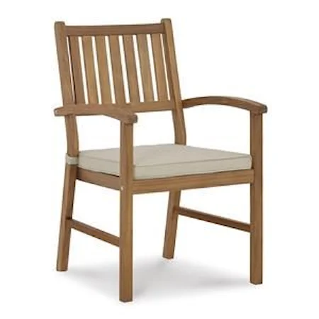 Solid Acacia Wood Outdoor Dining Arm Chair