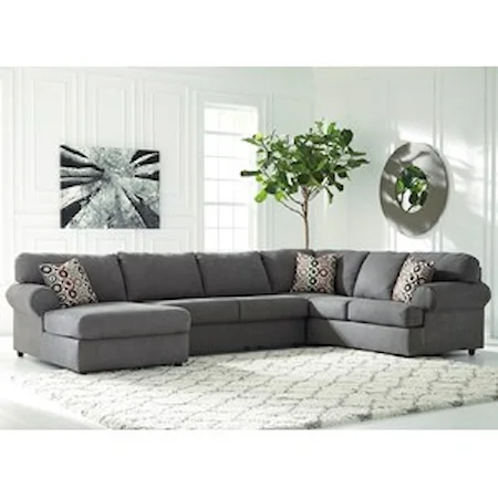 Sectional Couch with Chaise and Accent Pillows