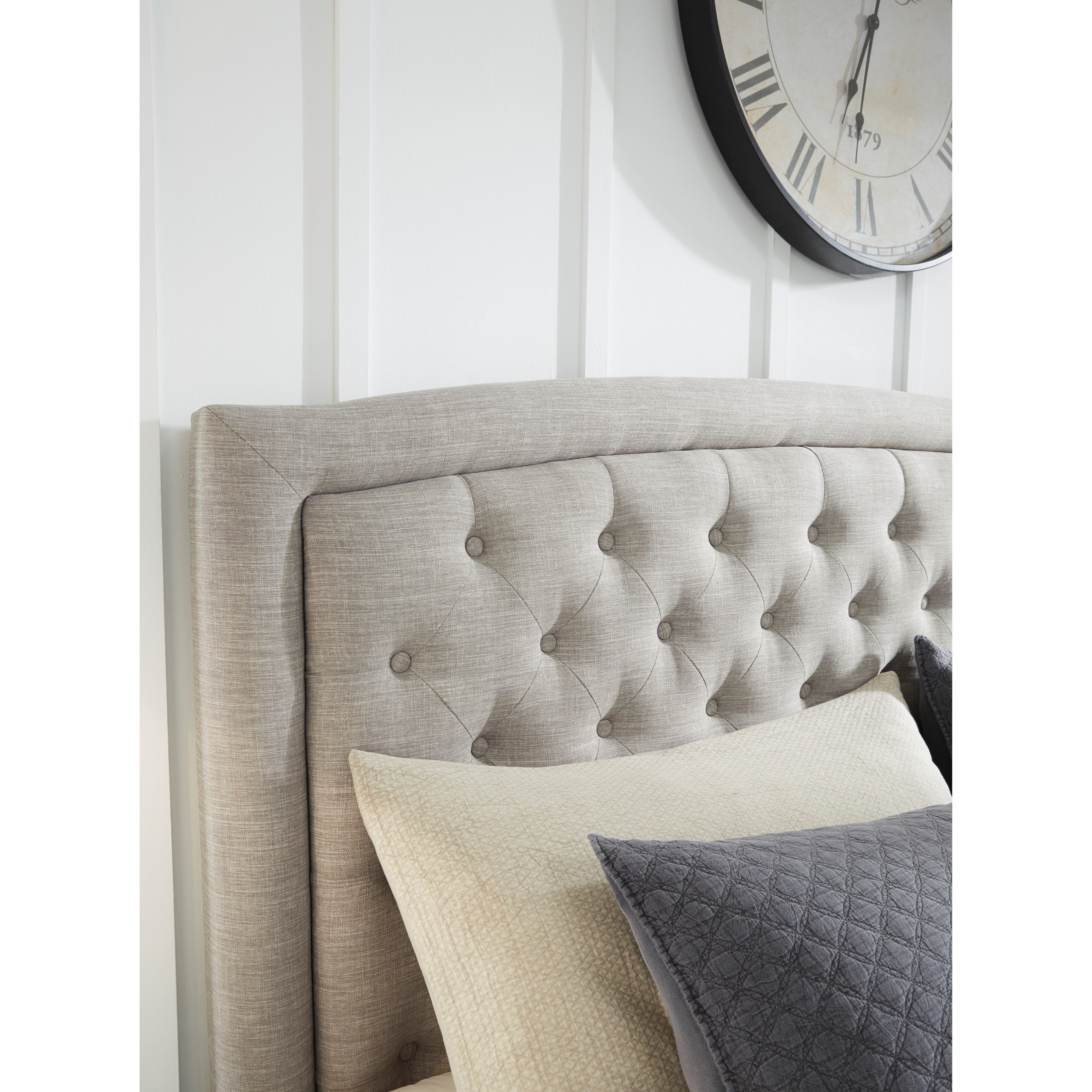 Signature Design by Ashley Jerary ASHB090 781 Queen Upholstered Bed with Button Tufted Headboard Wayside Furniture Mattress Bed Upholstered Bed