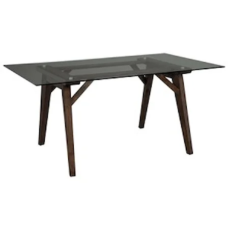 Rectangular Dining Room Table with Glass Top