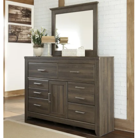6-Drawer & 1-Door Dresser and Mirror Set