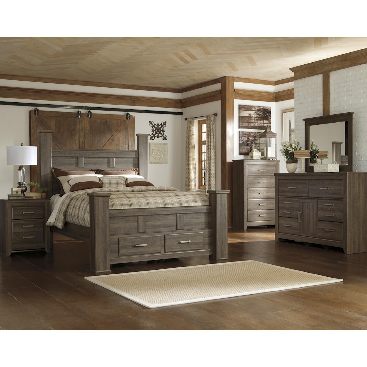 Signature Design by Ashley Juararo Queen Poster Storage Bed