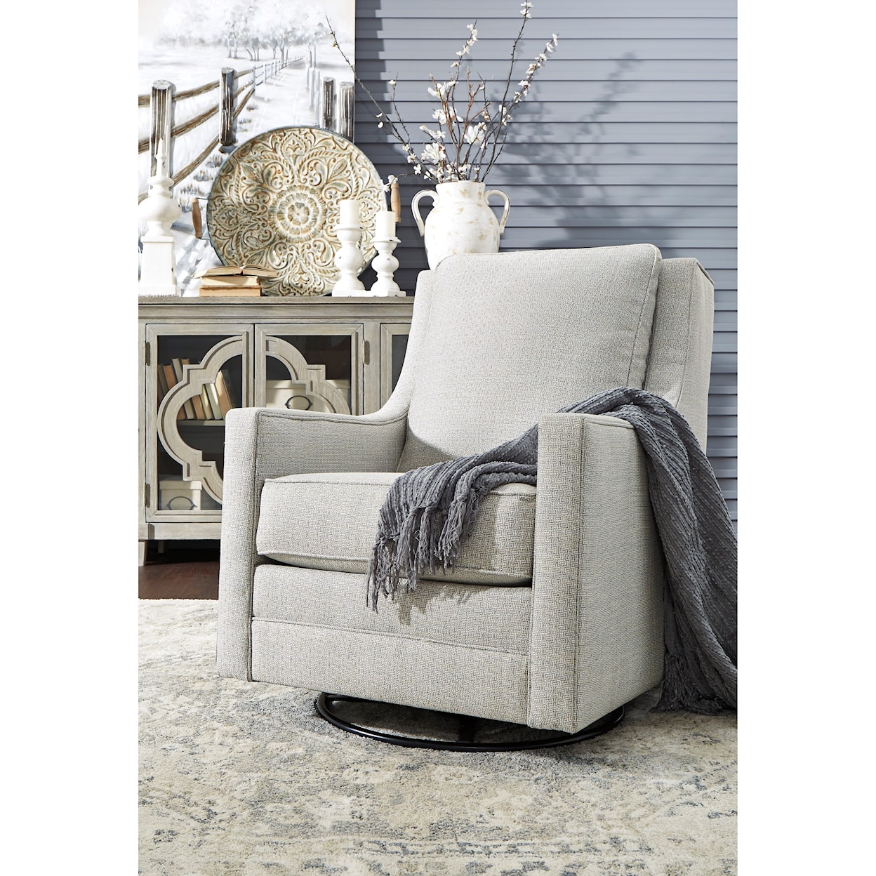 Ashley Furniture Signature Design Kambria Swivel Glider Accent Chair