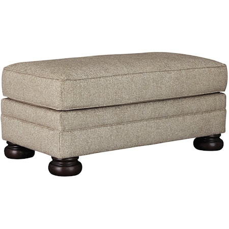 Rectangular Ottoman with Bun Feet