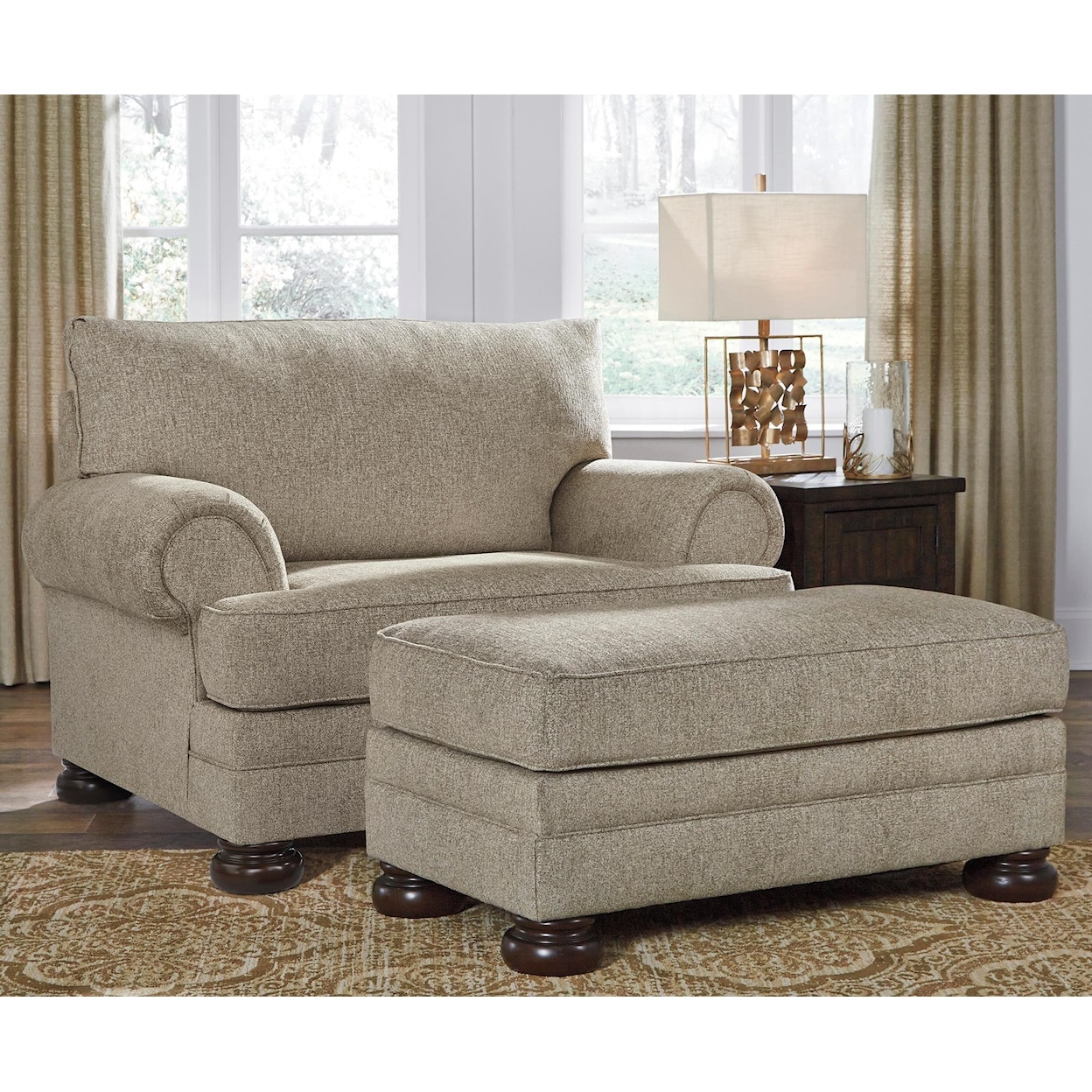 Signature Design by Ashley Furniture Kananwood Chair and a Half and Ottoman