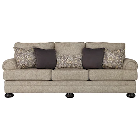 Sofa with Rolled Arms and Bun Feet