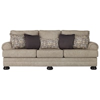Sofa with Rolled Arms and Bun Feet