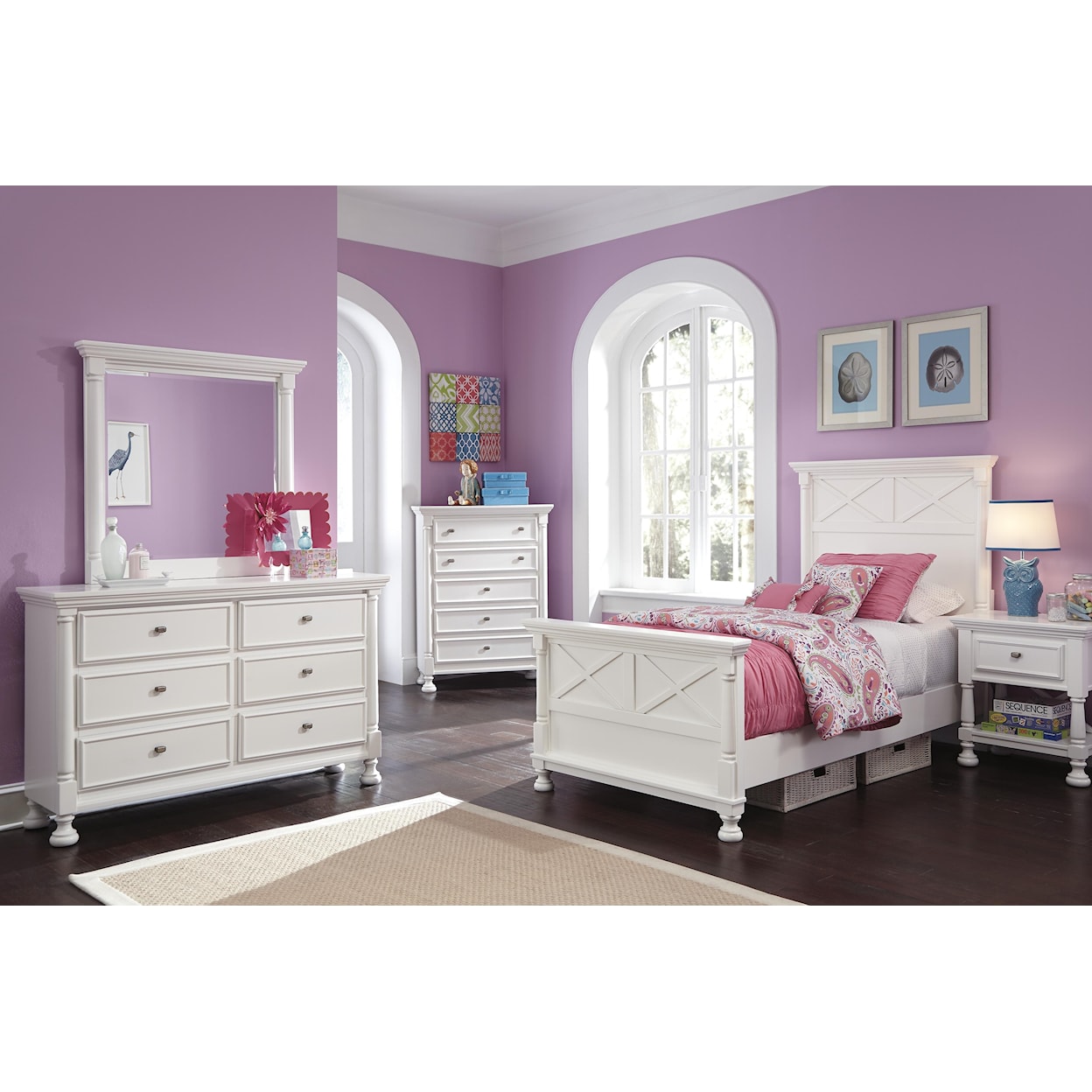 Ashley Furniture Signature Design Kaslyn Dresser & Bedroom Mirror