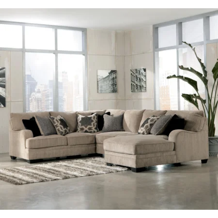 4-Piece Sectional Sofa with Right Chaise