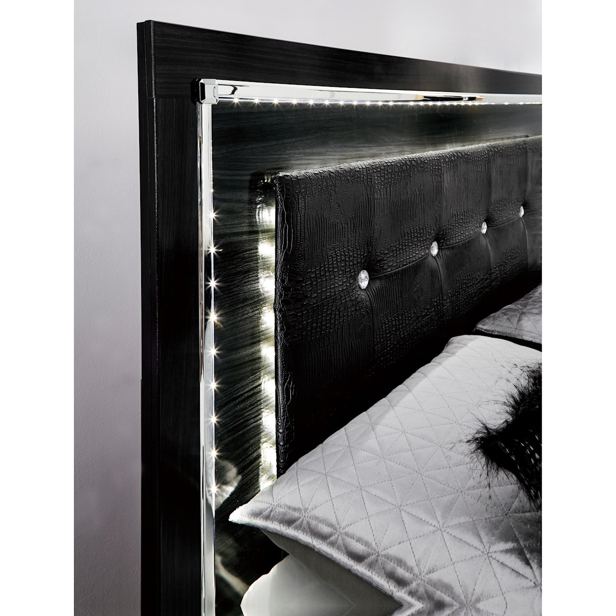 Signature Design by Ashley Kaydell Queen Uph Storage Bed with LED Lighting
