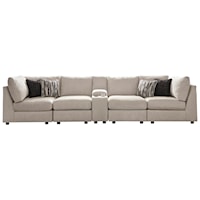 Contemporary 5-Piece Sectional with Storage Console