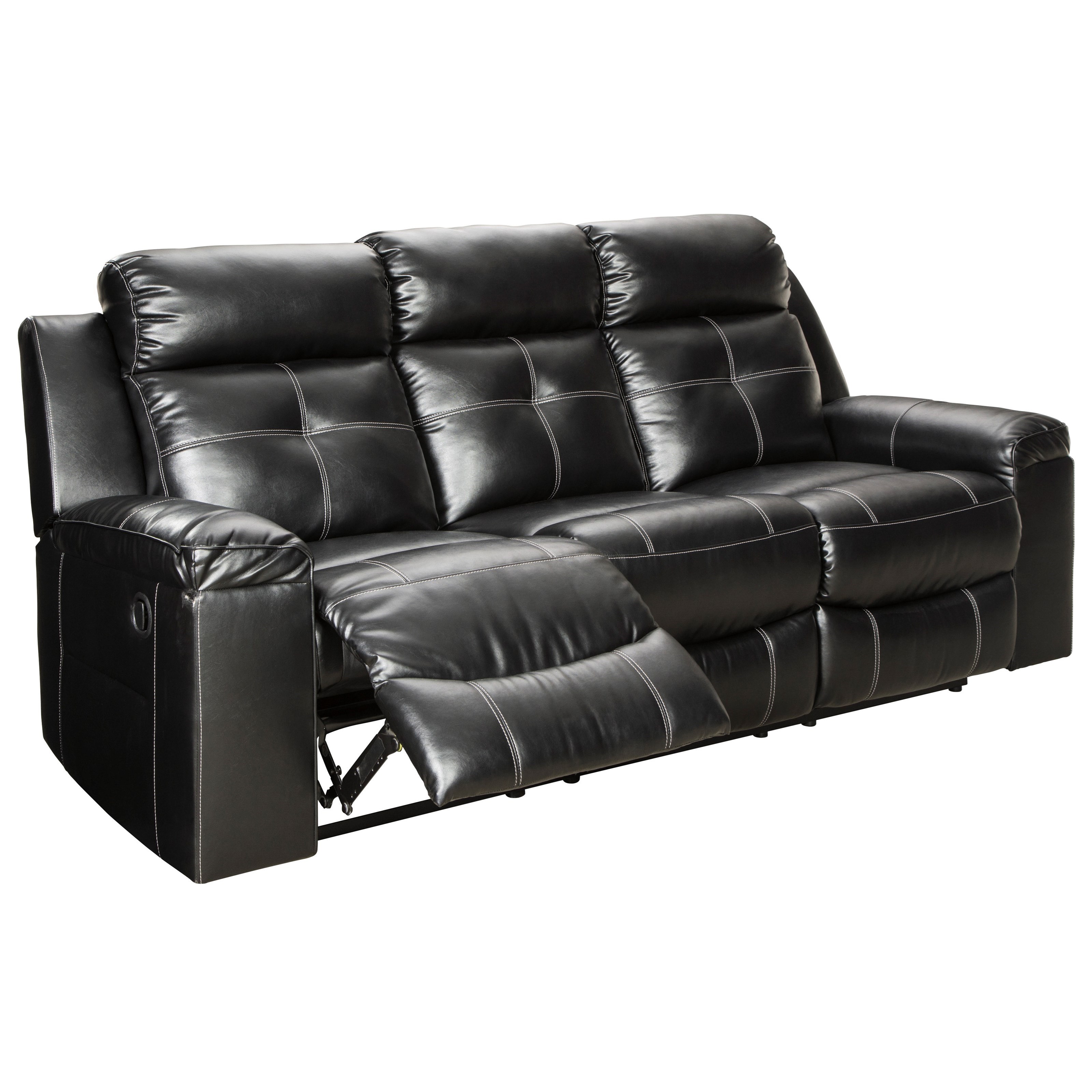 Kempten black sales reclining sofa