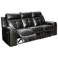 Contemporary Reclining High Back Sofa with LED Lighting
