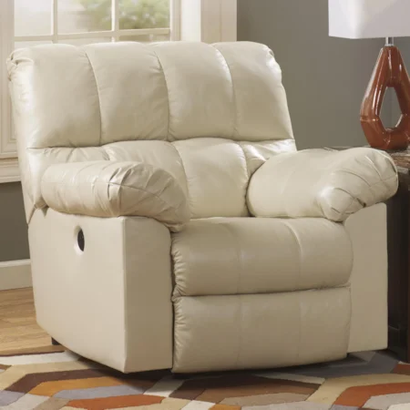 Power Rocker Recliner with Large Pillow Arms