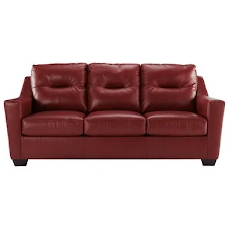 Leather Match Contemporary Sofa