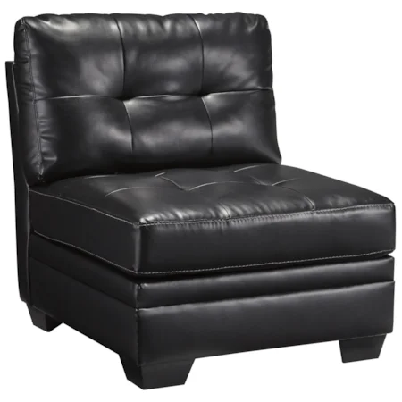 Contemporary Armless Chair with Tufting