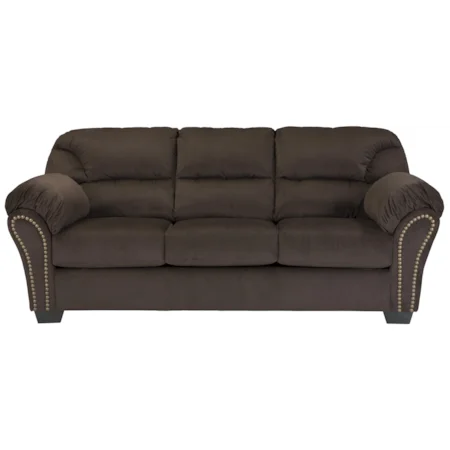 Full Sofa Sleeper with Nailhead Trim and Pillow Arms